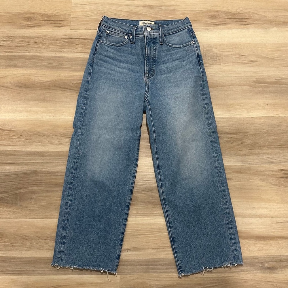 Madewell The Petite Curvy Perfect Vintage Wide-Leg Crop Blue Jean